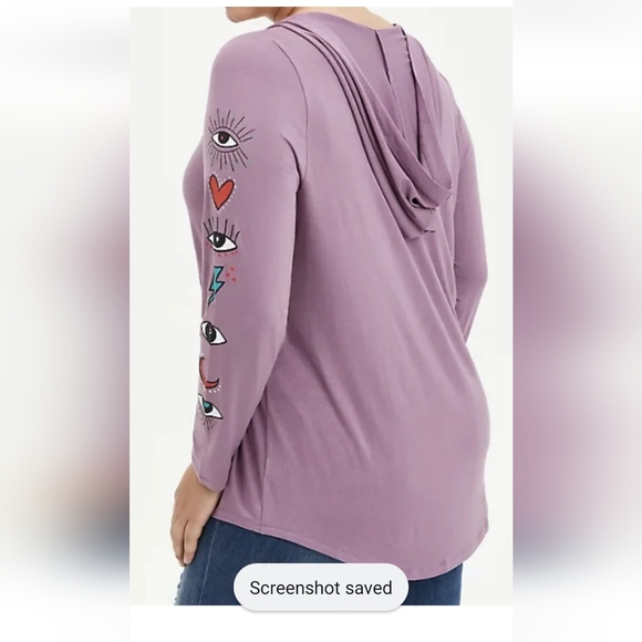 Torrid Purple Super Soft Magic Eyes Heart Moon Lightning Bolt Hoodie Siz… - Picture 3 of 6